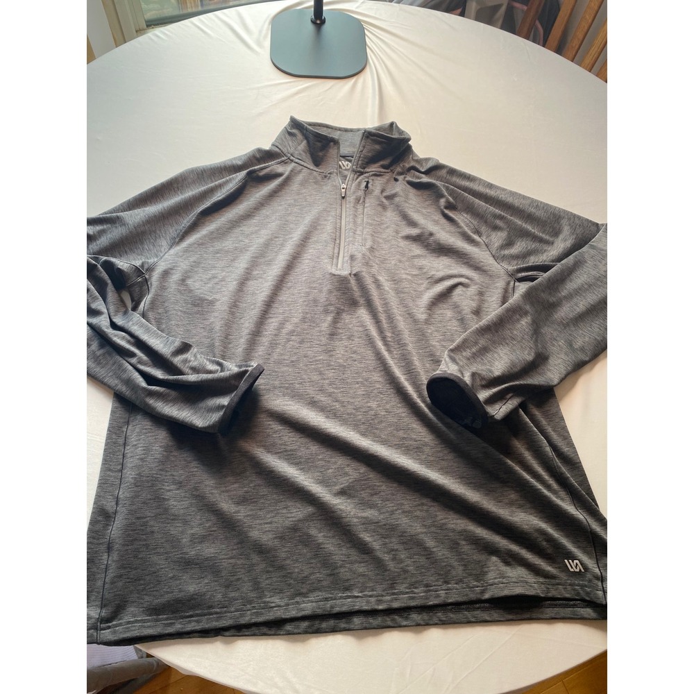 VRST Mens Quarter Zip Pullover Heathered Gray Performance Gym Shirt XL RN104141